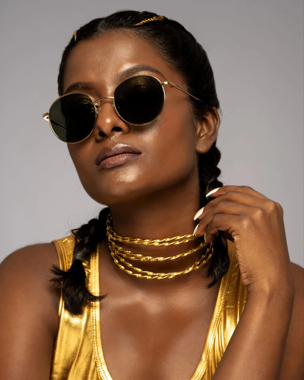 gold look editorial creative shoot